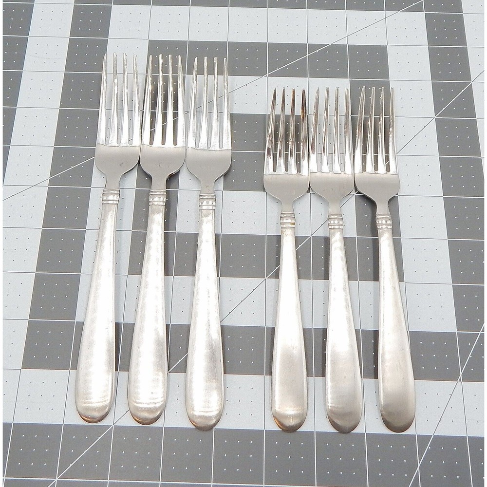 Towle Ariel Satin Dinner Salad Forks Living Collection Stainless China Lot of 6